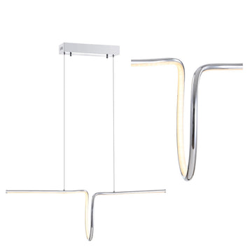 Ali 34.5" Dimmable Adjustable Integrated LED Metal Linear Pendant - JONATHAN Y